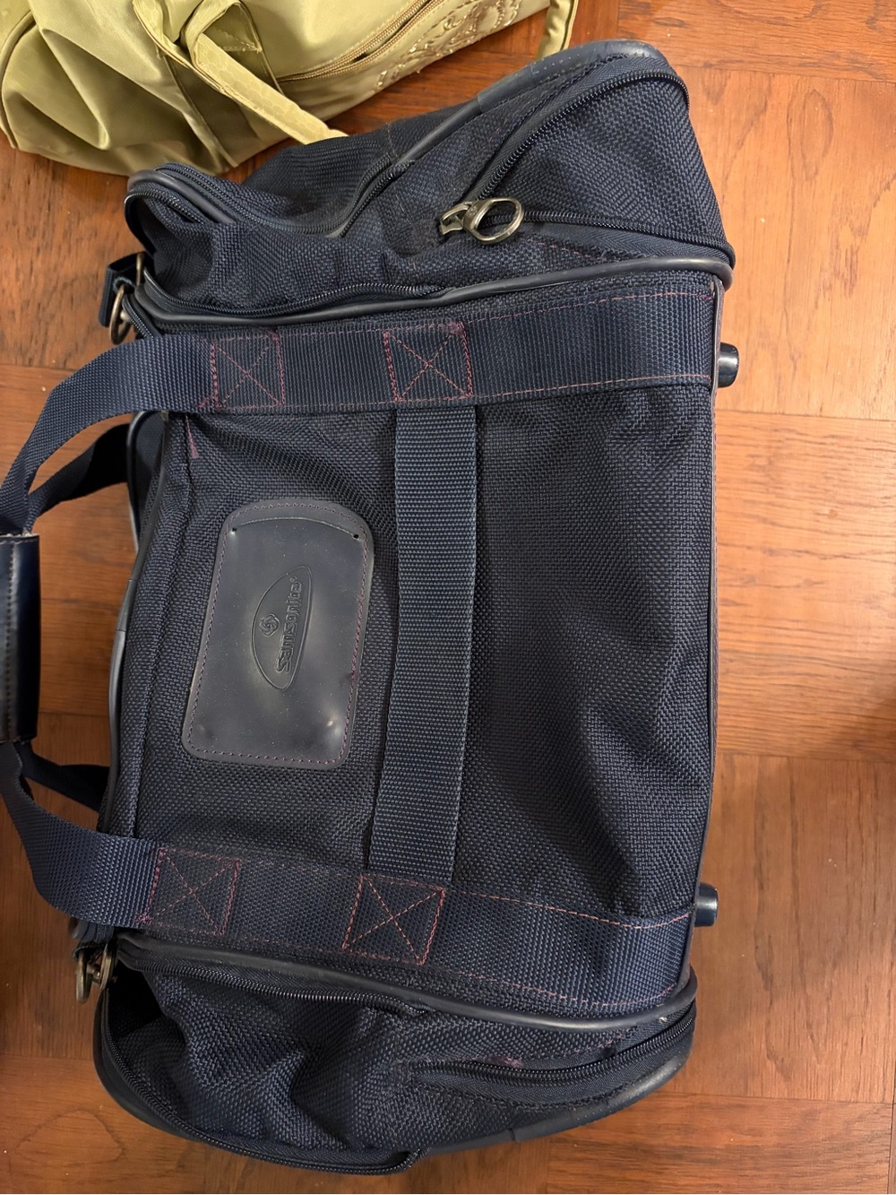 Samsonite Black Duffel Bag with Pink Stitching
